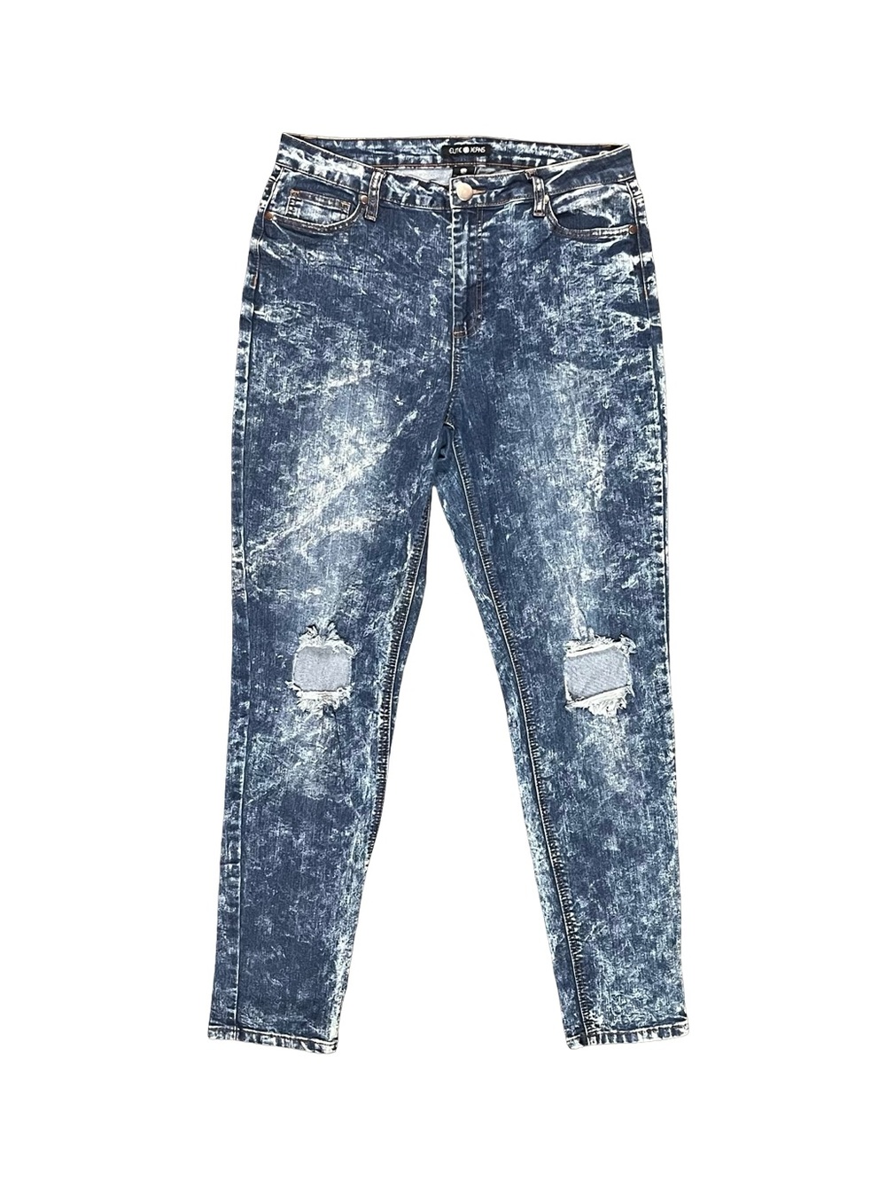 Elite Jeans Glacier Boy Acid Wash Distressed Y2K Skinny Jeans Women’s Size 13